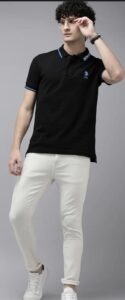“Men’s cotton tees with polo-style collar and U.S. POLO ASSN. logo – casual fashion